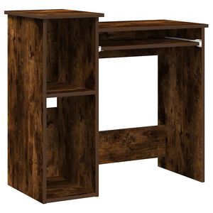 vidaXL Bureau met schappen 84x40x78 cm bewerkt hout gerookt eiken