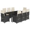 vidaXL 9-delige Tuinset poly rattan zwart