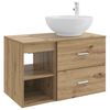 vidaXL Badkamermeubelset 2 st Artisanaal eiken Bewerkt hout