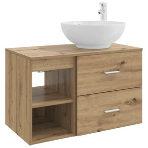 vidaXL Badkamermeubelset 2 pcs Artisanaal eiken Bewerkt hout
