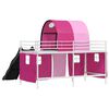 vidaXL Loftbed voor Kids Wit en Roze 100 x 200 cm Metaal