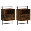 vidaXL Nachtkastjes 2 st wandgemonteerd 40x30x61 cm hout gerookt eiken