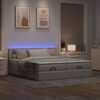 vidaXL Ottoman bed met matrassen en LED's 200x200cm stof taupe