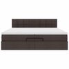 vidaXL Ottoman bed met matras 200x200 cm stof donkerbruin