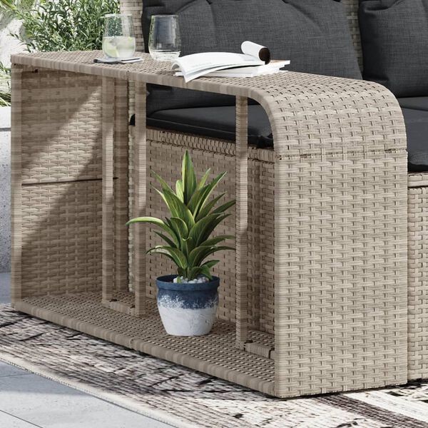 vidaXL Opbergschappen 2 st poly rattan lichtgrijs
