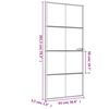 vidaXL Binnendeur smal 93x201,5 cm gehard glas en aluminium zwart