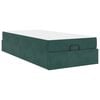 vidaXL Bedframe met matras met matras 2 pcs Groen Fluweel
