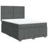 vidaXL Boxspring met matras stof donkergrijs 140x200 cm