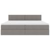 vidaXL Opbergbed met matras met matras Taupe 200 x 200 cm Bewerkt hout