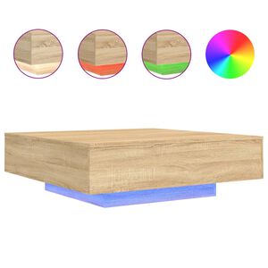 vidaXL Salontafel met LED-verlichting 100x100x31 cm sonoma eikenkleur