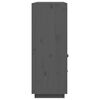 vidaXL Hoge kast 100x40x108,5 cm massief grenenhout grijs