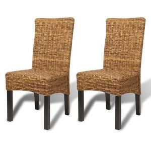 vidaXL Eetkamerstoelen 2 st abaca en massief mangohout