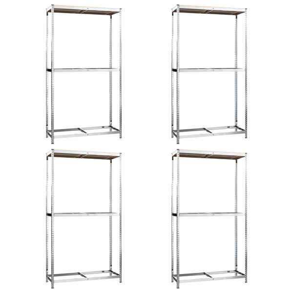 vidaXL Bandenrekken 2-laags 4 st 110x40x180 cm staal zilverkleurig