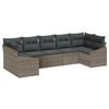 vidaXL Bankstel met kussen 7 pcs Grijs poly rattan