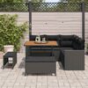 vidaXL Tuinbankenset met kussen 9 pcs Zwart poly rattan