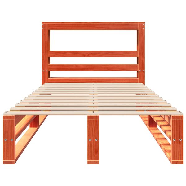 vidaXL Bedframe zonder matras massief grenenhout wasbruin 90x190 cm