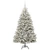 vidaXL Kunstkerstboom met 300 LED Groen en Wit 180 cm PVC en Metaal