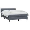 vidaXL Boxspring met matras fluweel donkergrijs 140x210 cm