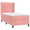 vidaXL Boxspring met matras fluweel roze 100x200 cm