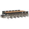 vidaXL 17-delige Tuinset met kussens poly rattan grijs