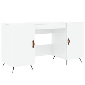 vidaXL Bureau 140x50x75 cm bewerkt hout hoogglans wit