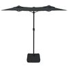 vidaXL Parasol dubbel dak met LED's 316x145 cm antracietkleurig