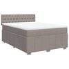 vidaXL Boxspring met matras stof taupe 160x200 cm