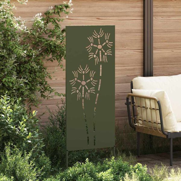 vidaXL Tuin Privacy Screen Olijfgroen 50 x 140 cm Koudgewalst staal