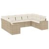 vidaXL 9-delige Loungeset met kussens poly rattan beige
