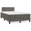 vidaXL Boxspring met matras en LED fluweel donkergrijs 120x190 cm