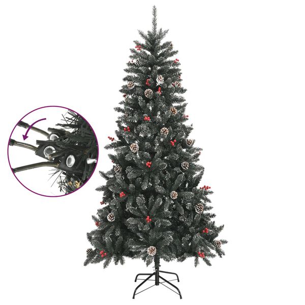 vidaXL Kunstkerstboom met standaard 210 cm PVC groen
