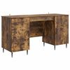 vidaXL Bureau met plank Gerookt eiken 142,5 x 50 x 75 cm Bewerkt hout