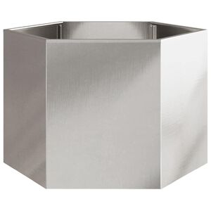 vidaXL Plantenbak zeshoek 69x60x45 cm roestvrijstaal
