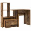 vidaXL Bureau met lade Oud Hout 131,5 x 50 x 106,5 cm Bewerkt hout