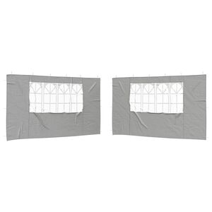 vidaXL Party Tent Zijwand 2 st 400 x 195 cm Lichtgrijs PE en staal