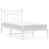 vidaXL Bedframe met hoofdbord metaal wit 90x200 cm
