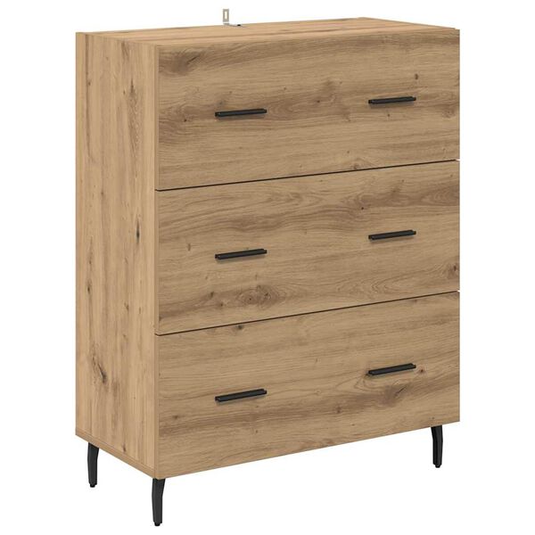 vidaXL Dressoir met lade Artisan Eiken 69,5 x 34 x 90 cm