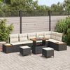 vidaXL Tuinbankenset 9 pcs Zwart poly rattan