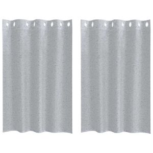 vidaXL Voile Gordijn 2 pcs Donkergrijs 140 x 140 cm Polyester