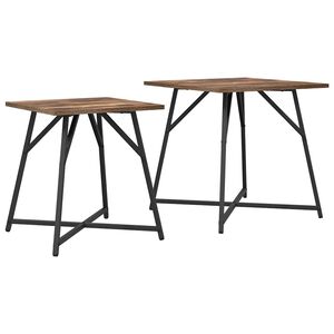 vidaXL Bijzettafelset 2 st Gerookt Eiken en Zwart 50 x 50 x 50 cm