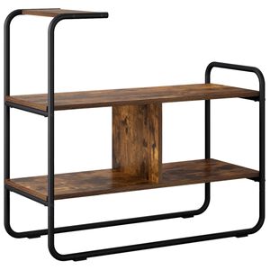 vidaXL Consoletafel Gerookt eiken 80 x 35 x 75 cm Bewerkt hout