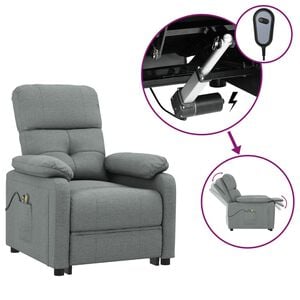 vidaXL Massagestoel elektrisch stof donkergrijs