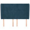 vidaXL Hoofdbord met randen 147x23x118/128 cm fluweel donkerblauw