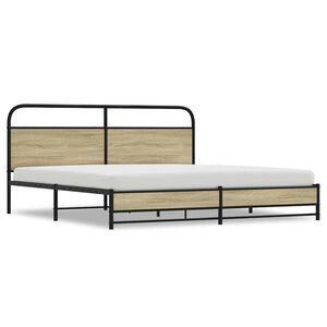 vidaXL Bedframe zonder matras metaal sonoma eikenkleurig 183x213 cm