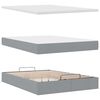 vidaXL Ottoman bed met matras en LED's 140x190cm stof lichtgrijs