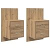 vidaXL Wandkastje 2 pcs Artisan Eiken 48,5 x 32,5 x 80 cm Bewerkt hout