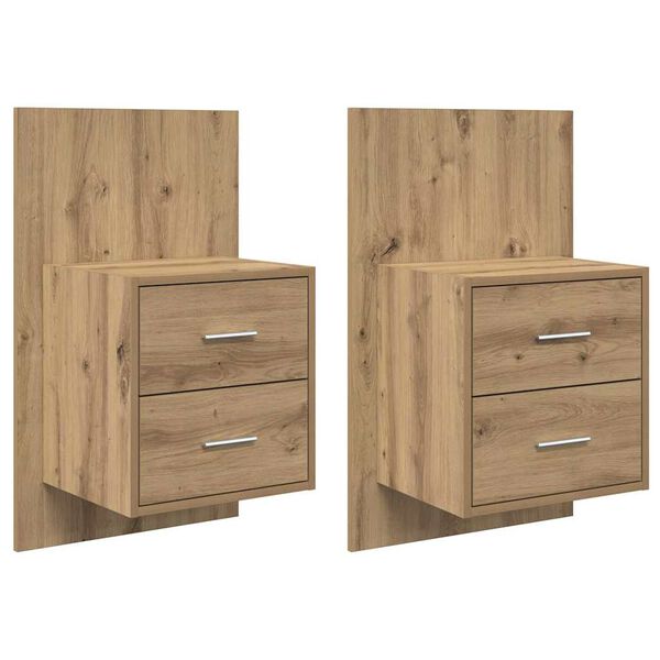 vidaXL Wandkastje 2 pcs Artisan Eiken 48,5 x 32,5 x 80 cm Bewerkt hout