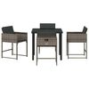 vidaXL Tuin eettafelset 5 pcs Grijs poly rattan