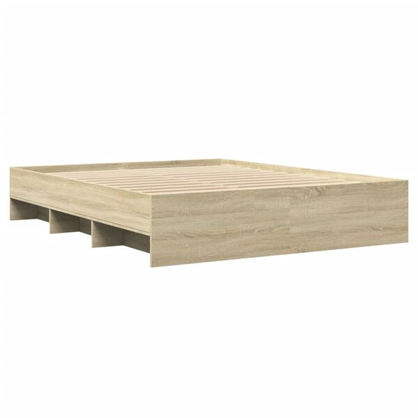 vidaXL Bedframe zonder matras hout sonoma eikenkleurig 160x200 cm