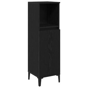 vidaXL Badkamer Kast Zwart Eiken 30 x 30 x 100 cm Bewerkt hout